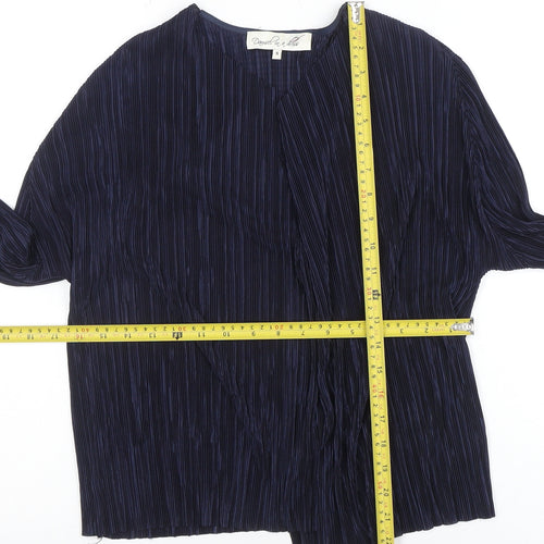 Dansez In A Dress Women’s Blue Pleated Wrap Blouse Size S