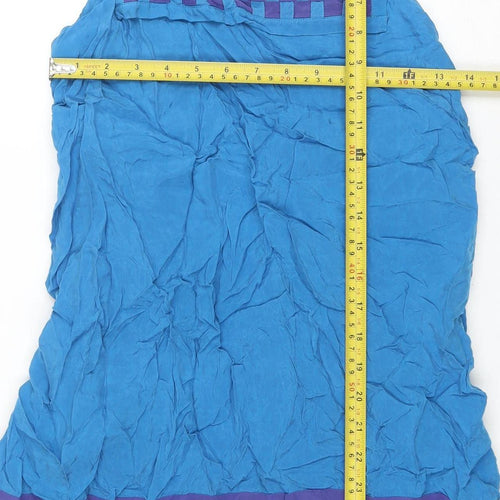 Sportmax Code Women Blue Colourblock Silk Shift Dress Size 10