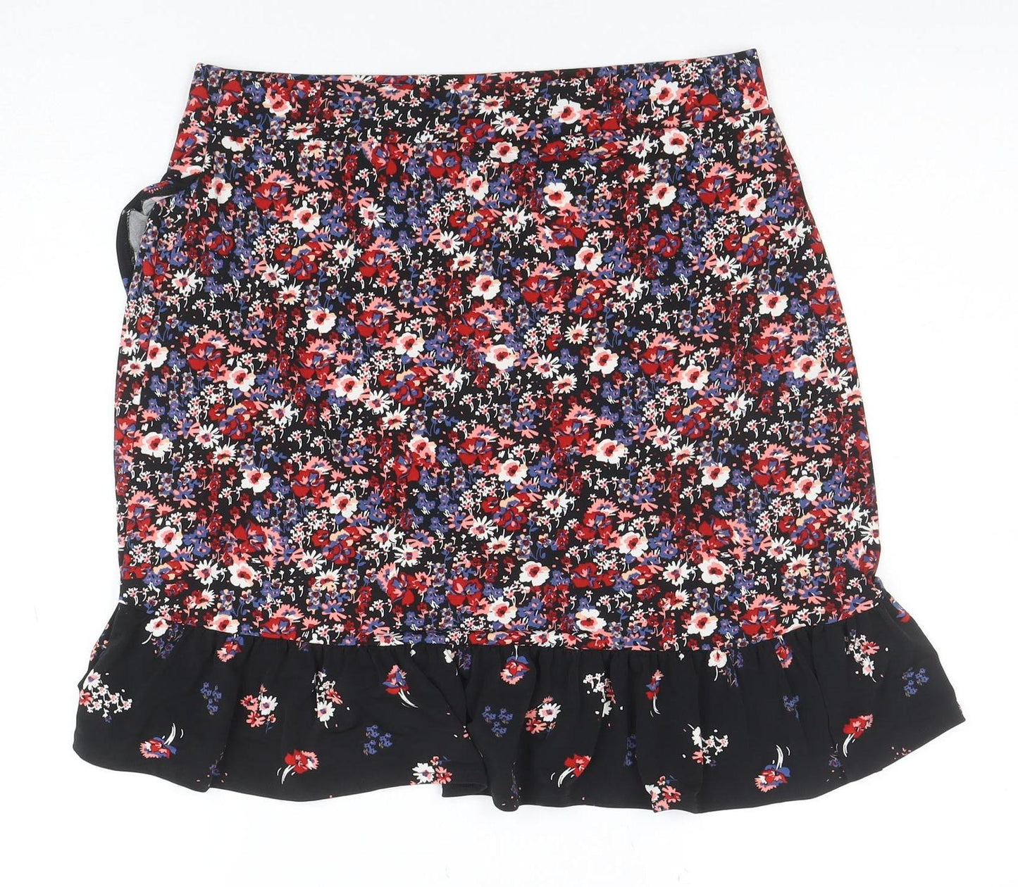 Oasis Womens Multicoloured Floral Wrap Skirt Size S