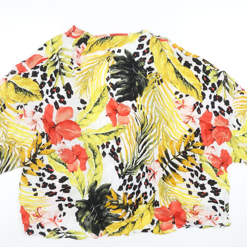 Next Women’s Multicoloured Tropical Kimono Blouse M