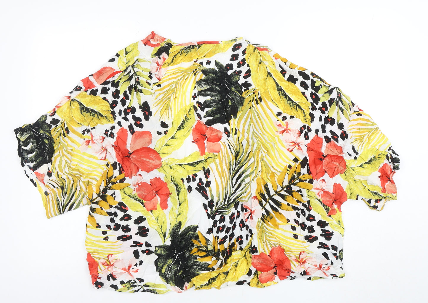 Next Women’s Multicoloured Tropical Kimono Blouse M