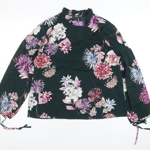 Look of the Day Women’s Multicoloured Floral High Neck Tunic Blouse Size 12