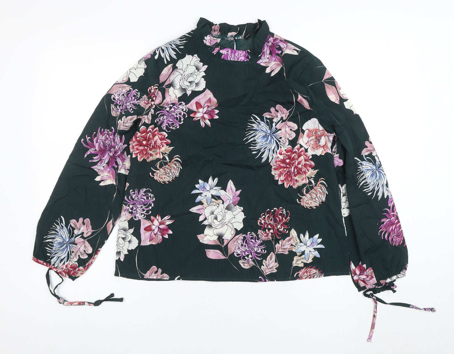 Look of the Day Women’s Multicoloured Floral High Neck Tunic Blouse Size 12