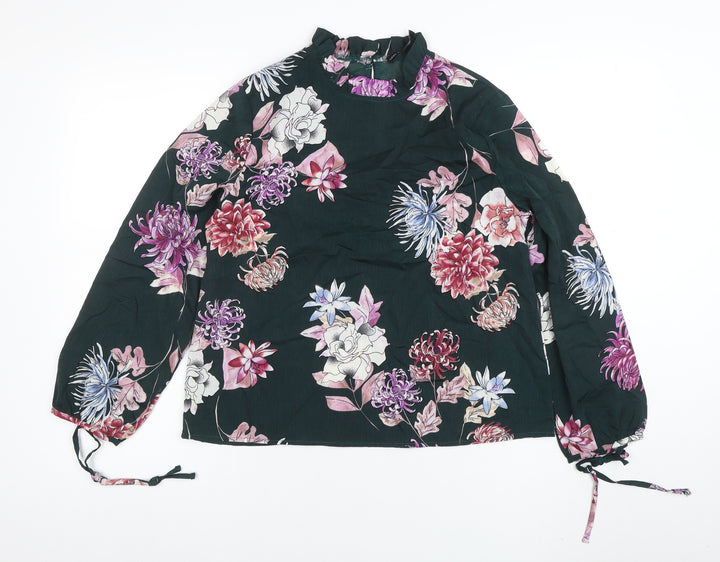Look of the Day Women’s Multicoloured Floral High Neck Tunic Blouse Size 12