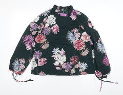 Look of the Day Women’s Multicoloured Floral High Neck Tunic Blouse Size 12