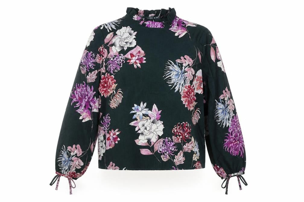 Look of the Day Women’s Multicoloured Floral High Neck Tunic Blouse Size 12