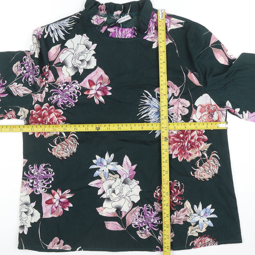 Look of the Day Women’s Multicoloured Floral High Neck Tunic Blouse Size 12