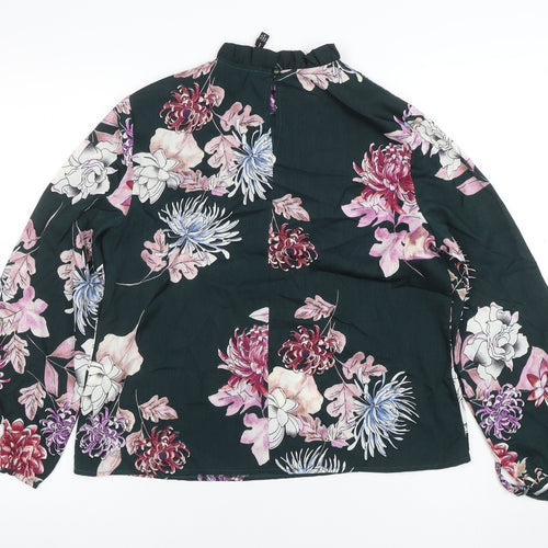 Look of the Day Women’s Multicoloured Floral High Neck Tunic Blouse Size 12