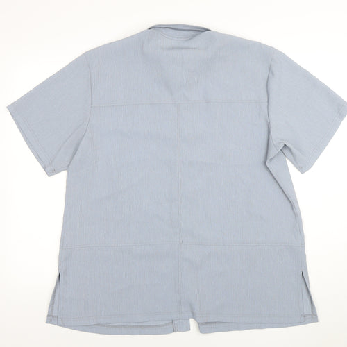 Christian Marcus Direct Womens Blue Button-Up Shirt Size 18 Short Sleeve