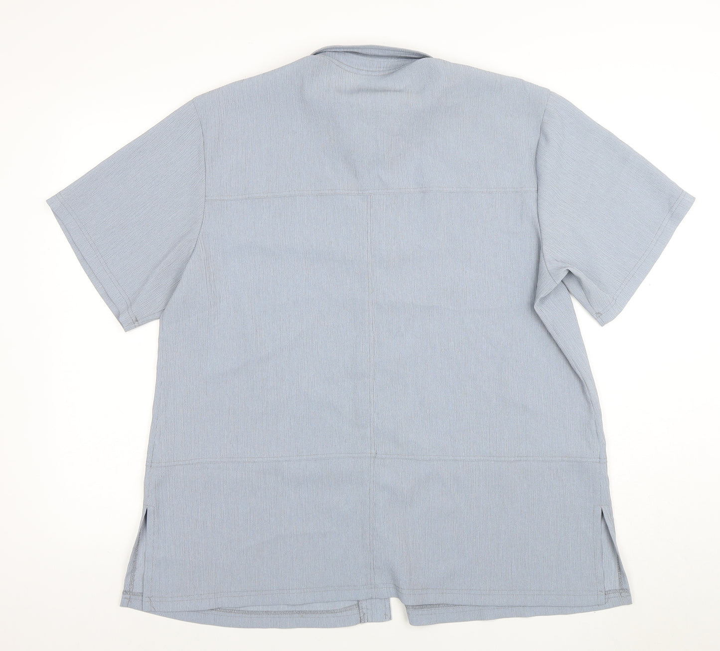 Christian Marcus Direct Womens Blue Button-Up Shirt Size 18 Short Sleeve