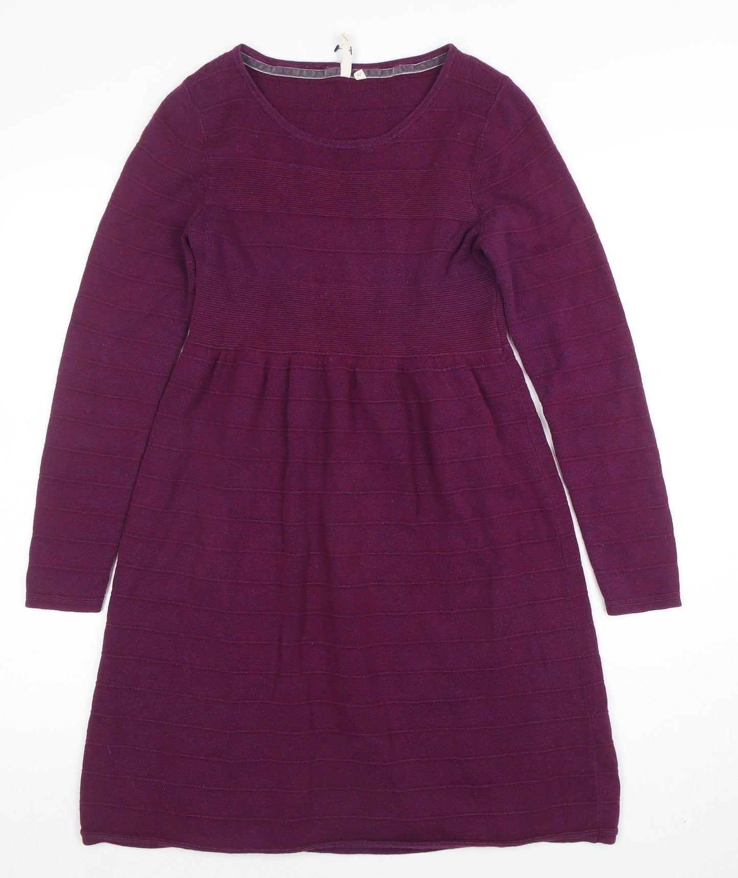 White Stuff Women Purple Size 10 Fit & Flare Knit Dress