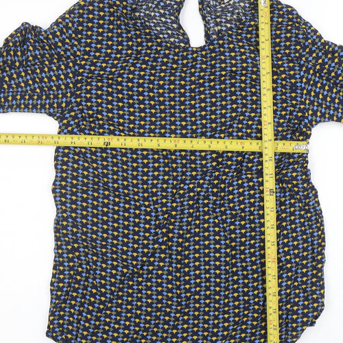 NUMPH Womens Multicoloured Geometric Long Sleeve Tunic Blouse Size 6
