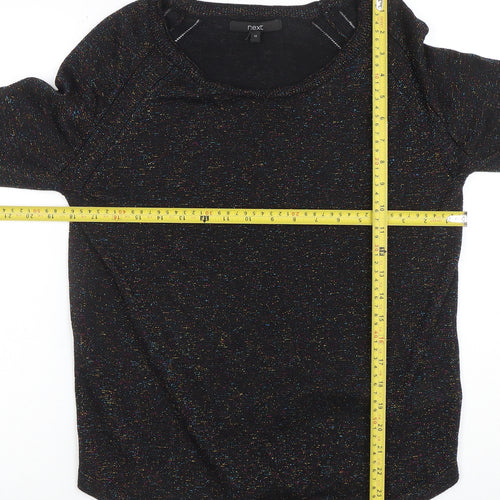 Next Women’s Black Metallic Knit Crew Neck Jumper Size 12