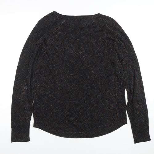 Next Women’s Black Metallic Knit Crew Neck Jumper Size 12