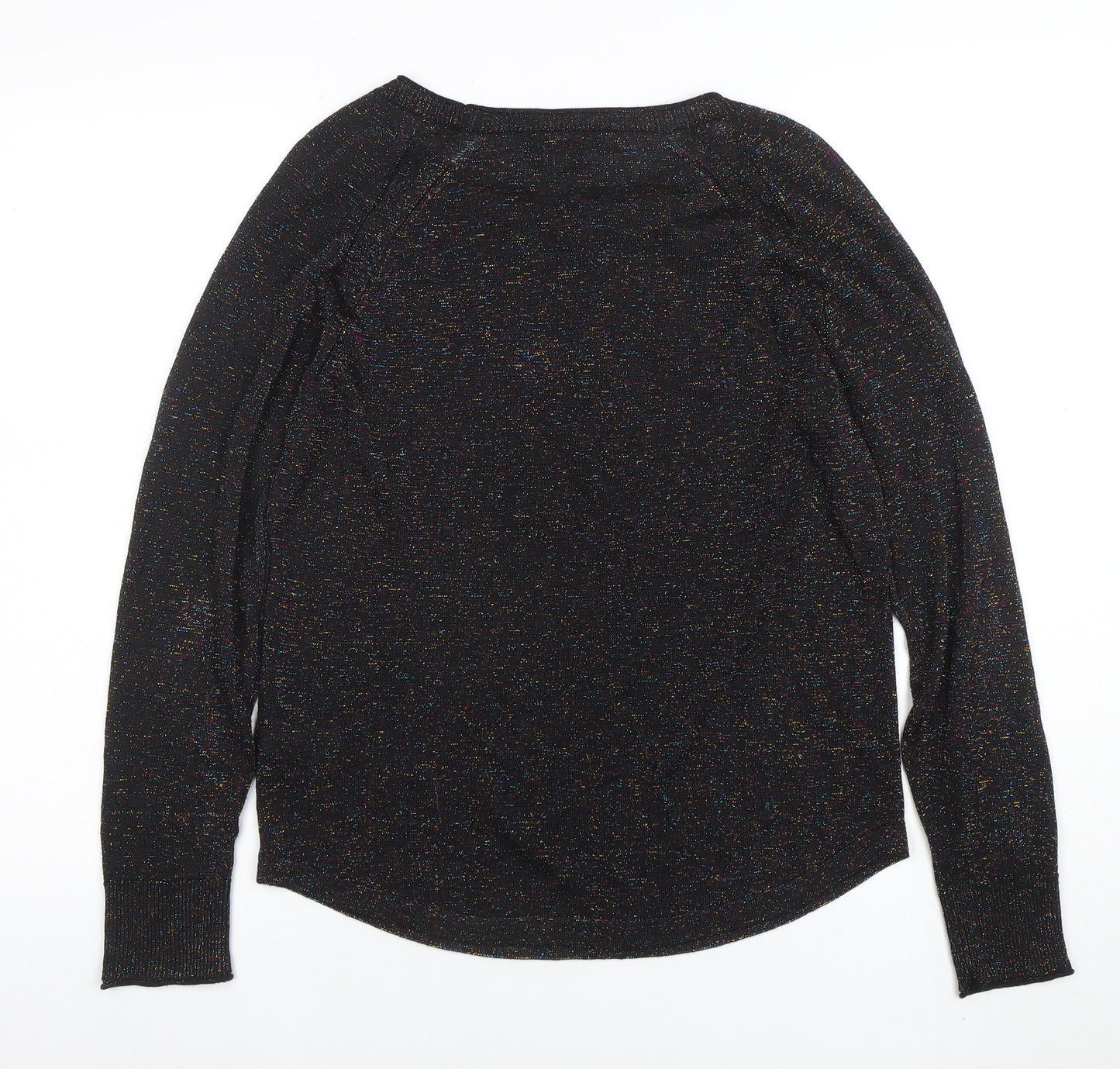 Next Women’s Black Metallic Knit Crew Neck Jumper Size 12