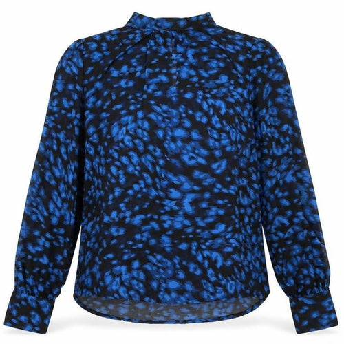 Peacocks Women’s Blue Animal Print Sheer Chiffon Blouse Size 10