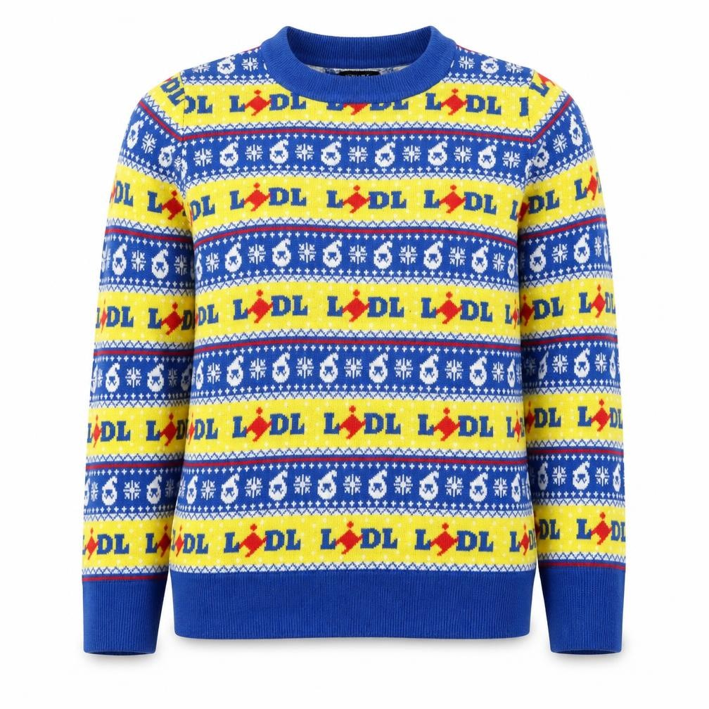 Front view of ESMARA Women's Multicoloured L Fair Isle Ugly Jumper