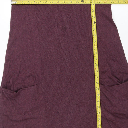 Seasalt Women Purple Size 8 A-Line Knit Cotton Wool Dress