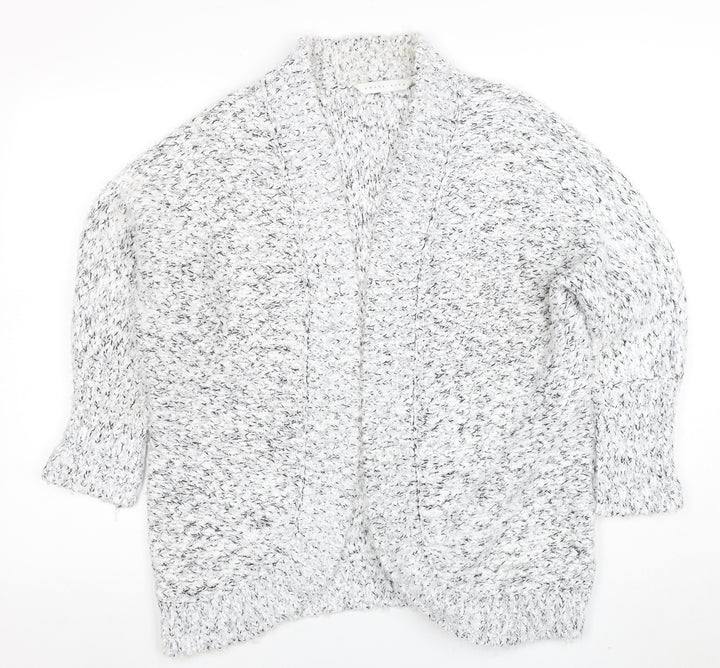 Amara Reya Women Grey Chunky-Knit Open Cardigan M