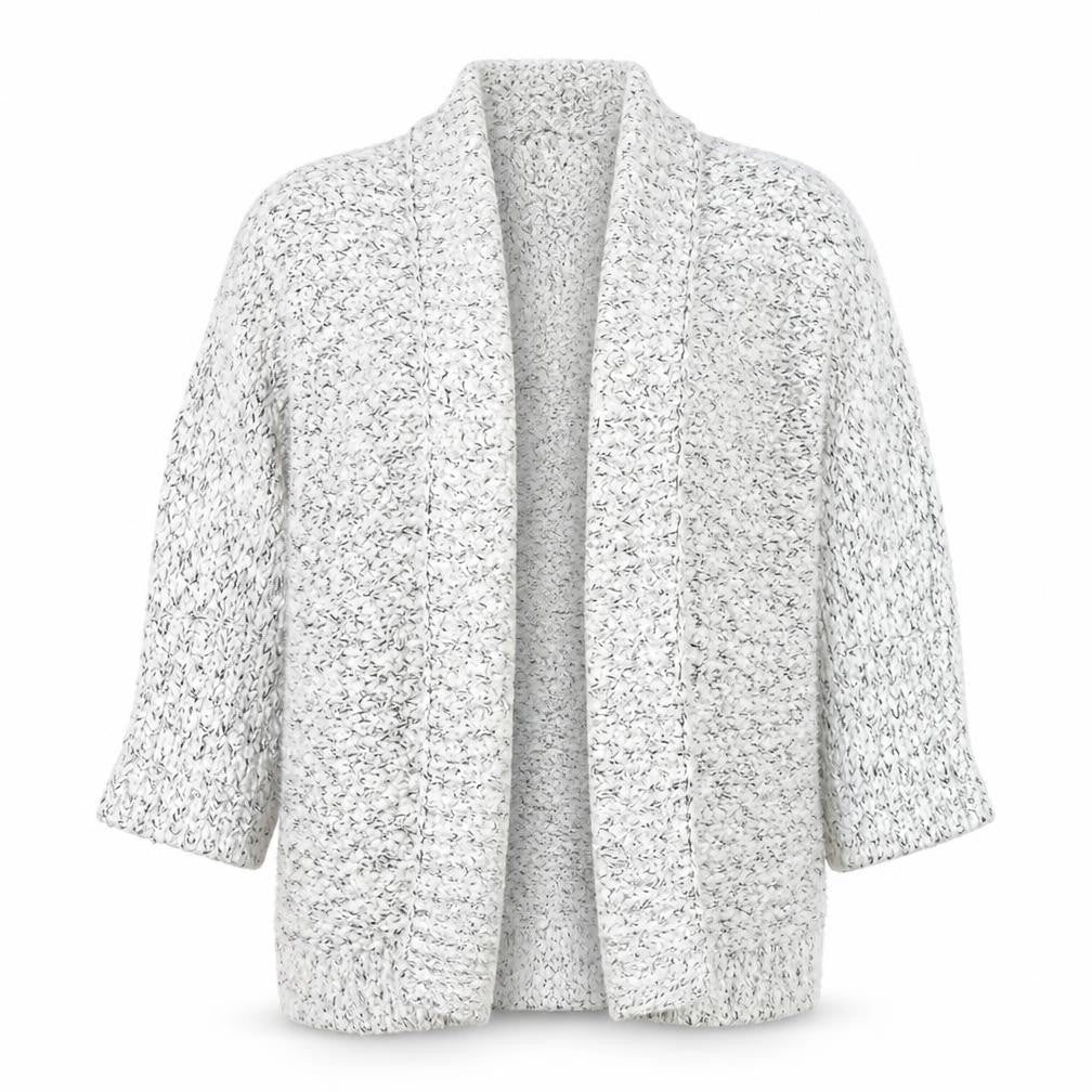 Front view of Amara Reya Women Grey Chunky-Knit Open Cardigan M
