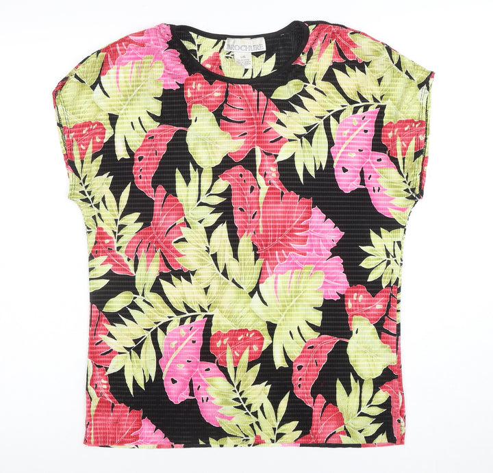 Brochure Women's Multicoloured Floral Tropical Polyester T-Shirt Size L