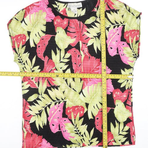 Brochure Women's Multicoloured Floral Tropical Polyester T-Shirt Size L