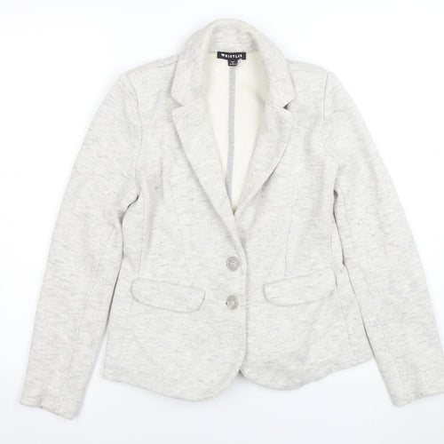 Whistles Womens Beige Cotton Blend Two-Button Blazer UK 6