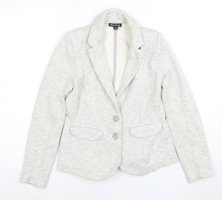 Whistles Womens Beige Cotton Blend Two-Button Blazer UK 6