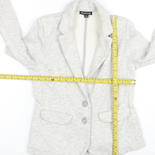 Whistles Womens Beige Cotton Blend Two-Button Blazer UK 6
