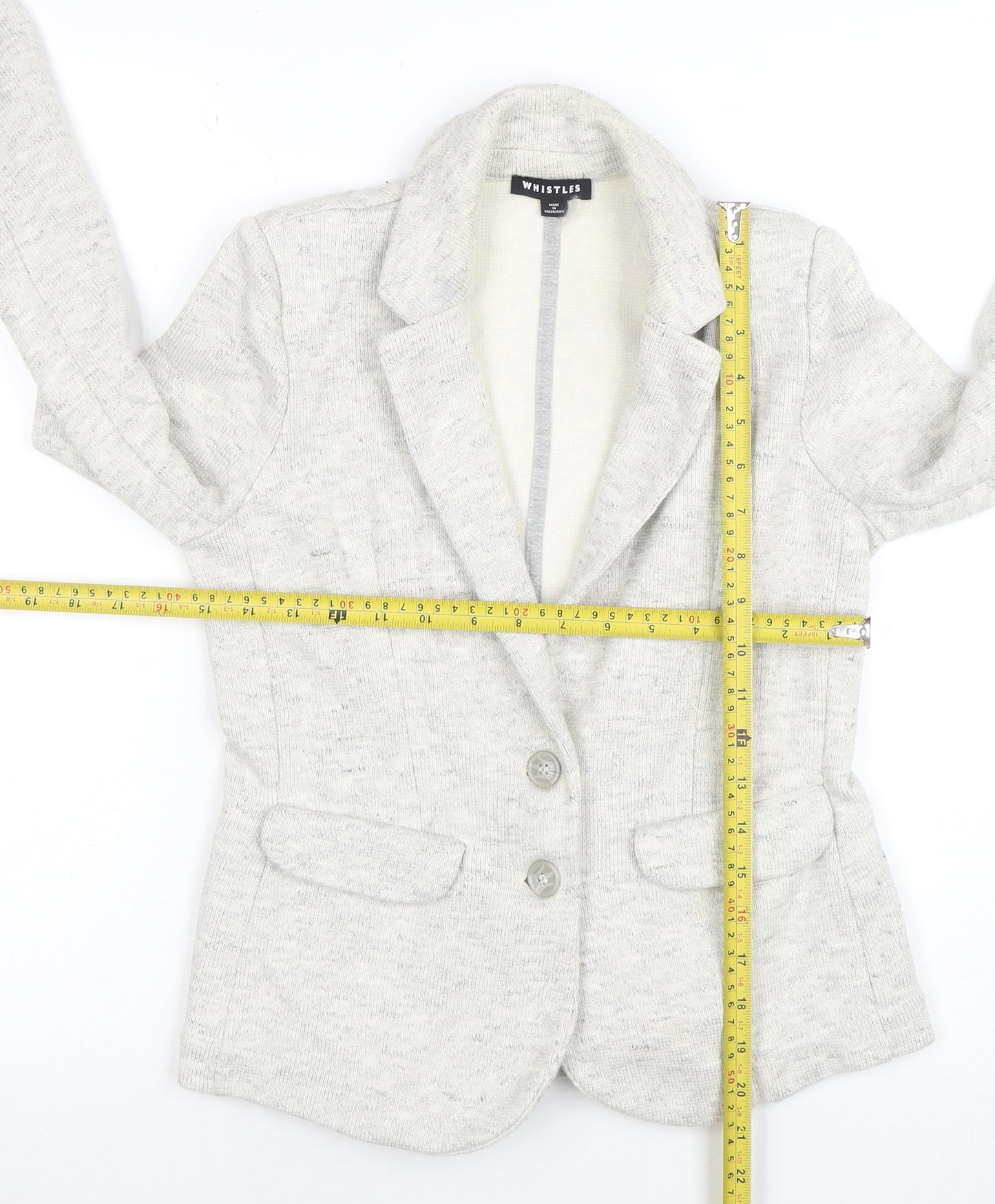 Whistles Womens Beige Cotton Blend Two-Button Blazer UK 6