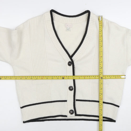 Marks and Spencer Women’s Ivory V-Neck Button Cardigan Size M