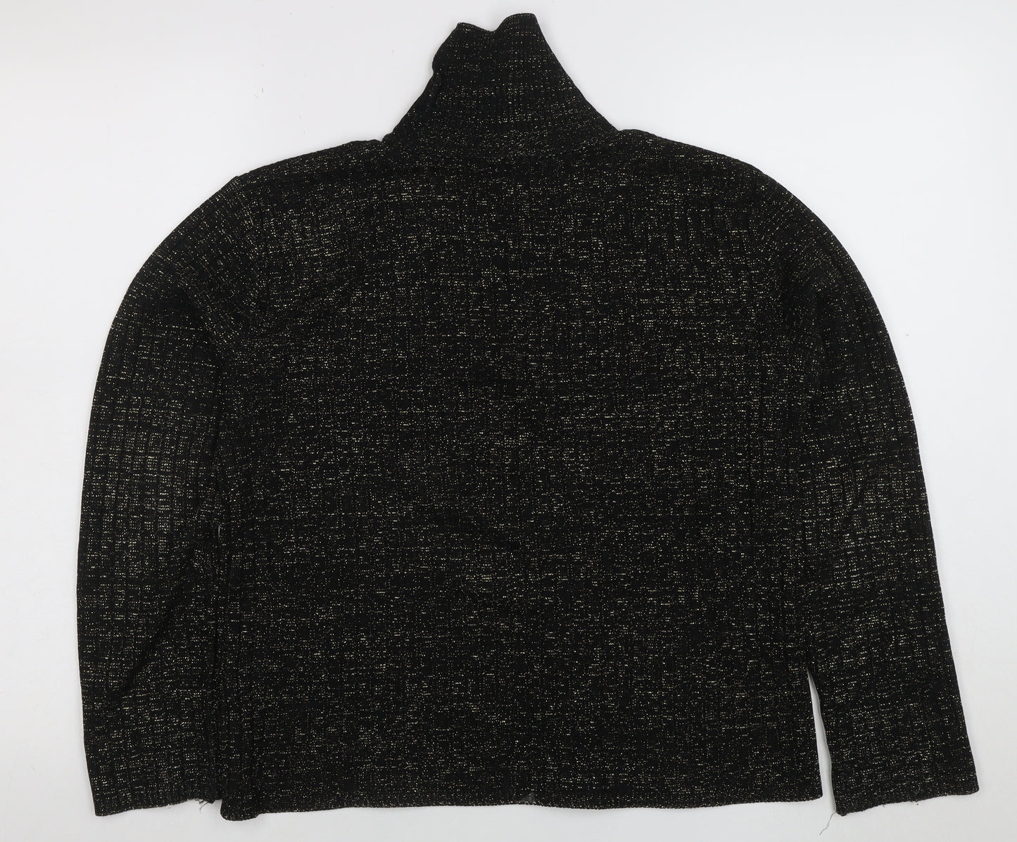 Select Women's Black Roll Neck Glitter Knit Jumper Size 16