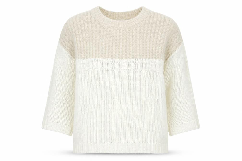 Front view of Papaya Women’s Ivory Chunky Knit jumper, size L