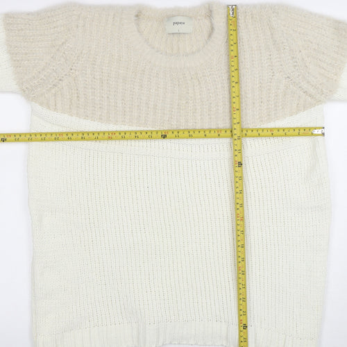 Papaya Women’s Ivory Chunky Knit Pullover Jumper Size L