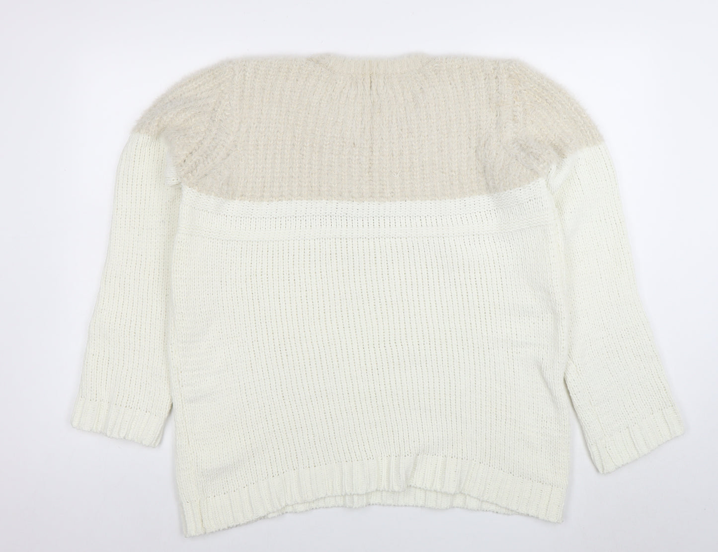 Papaya Women’s Ivory Chunky Knit Pullover Jumper Size L