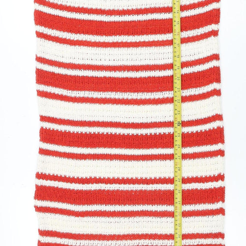 Marks and Spencer Women Red & White Striped Knit Jumper Dress M