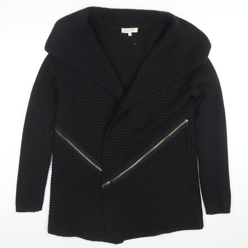 River Island Women’s Black Size 8 Chunky Knit Zip Cardigan