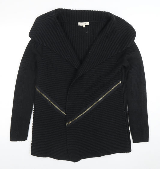 River Island Women’s Black Size 8 Chunky Knit Zip Cardigan