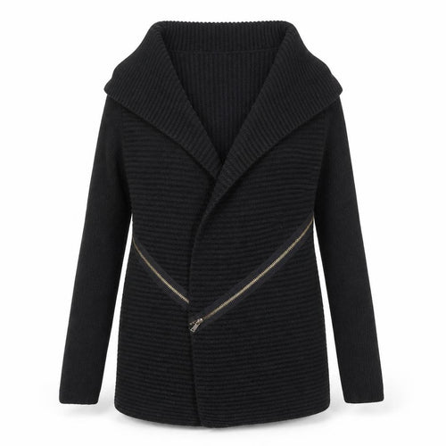River Island Women’s Black Size 8 Chunky Knit Zip Cardigan