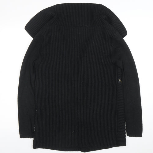 River Island Women’s Black Size 8 Chunky Knit Zip Cardigan