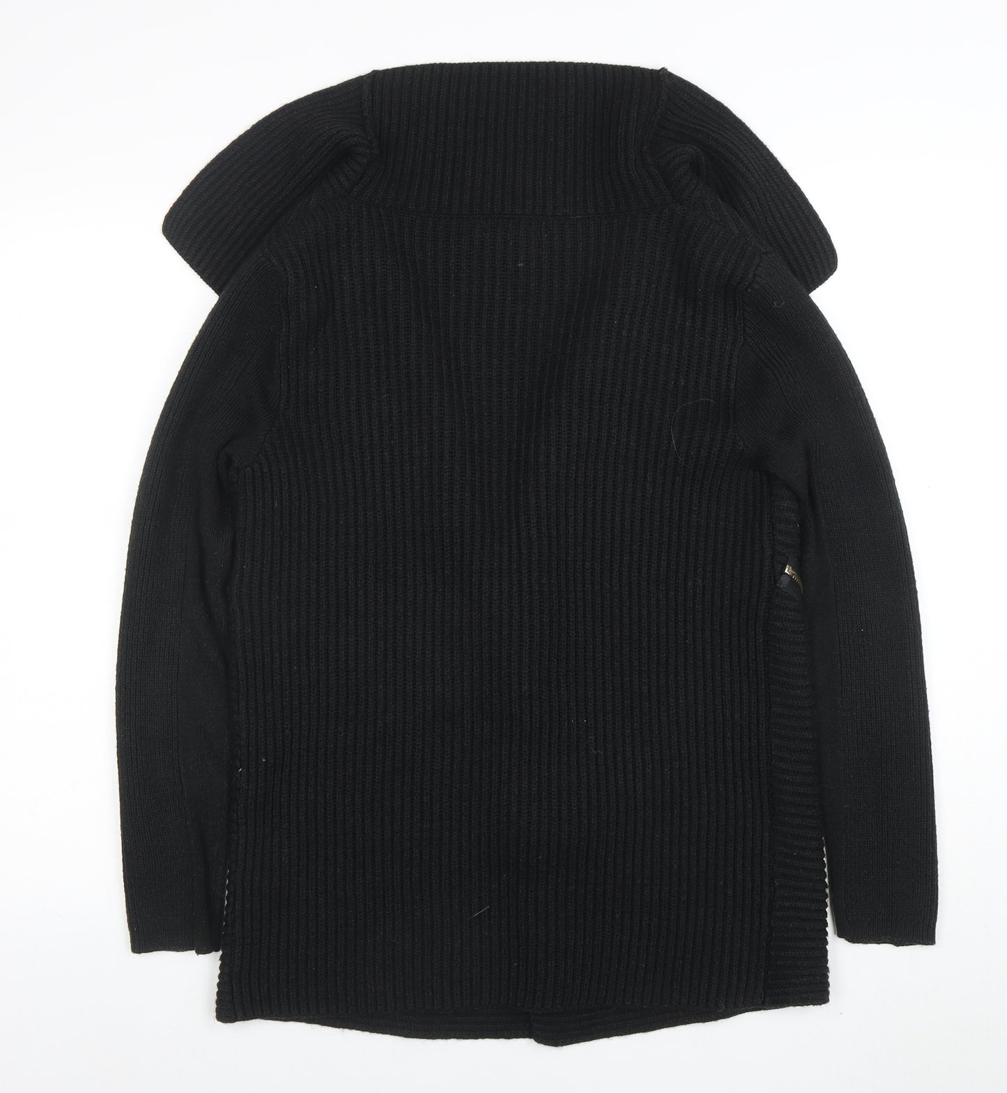 River Island Women’s Black Size 8 Chunky Knit Zip Cardigan
