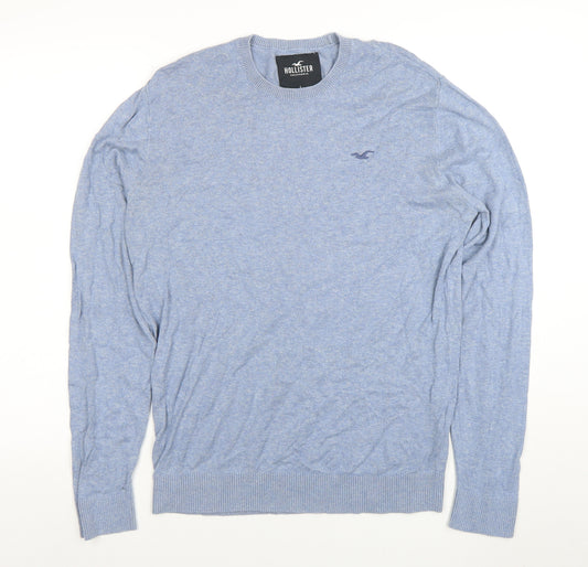 Hollister Men’s Blue Cotton Crew Neck Pullover Jumper Size L