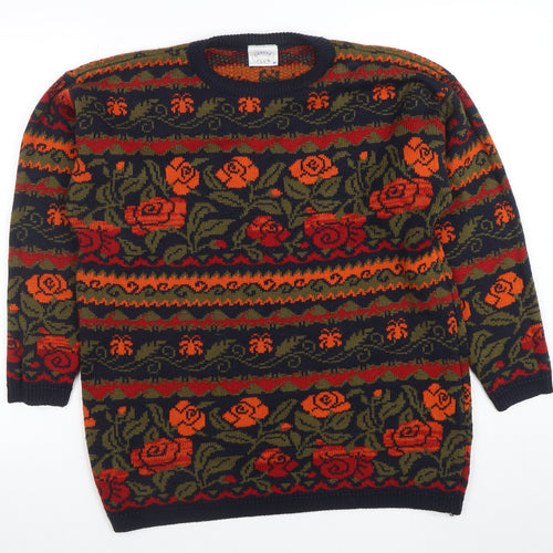 Casual Club Women's Multicoloured Floral Knit Jumper M