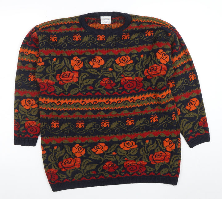 Casual Club Women's Multicoloured Floral Knit Jumper M