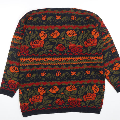 Casual Club Women's Multicoloured Floral Knit Jumper M