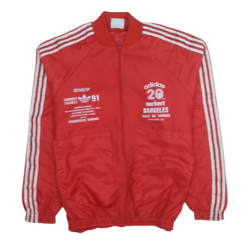 Adidas Men’s Red Bomber Sports Jacket Size M Retro 90s Full Zip