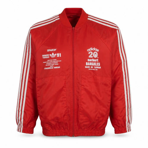 Adidas Men’s Red Bomber Sports Jacket Size M Retro 90s Full Zip