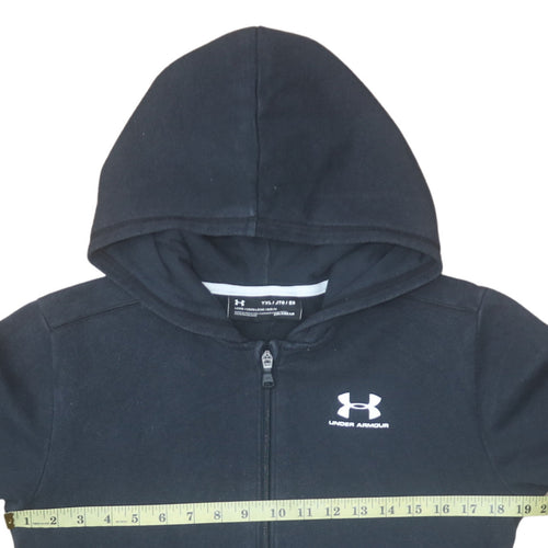 Under Armour Boys Black YXL Full Zip Hoodie Fleece ColdGear