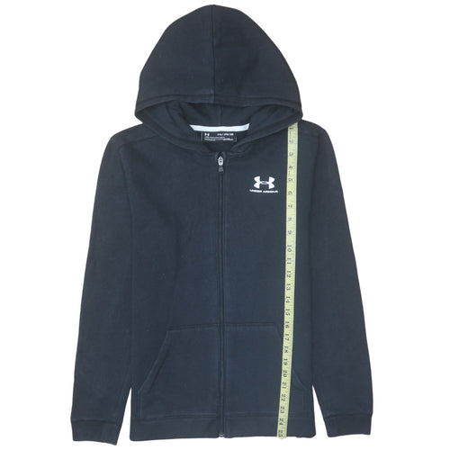 Under Armour Boys Black YXL Full Zip Hoodie Fleece ColdGear
