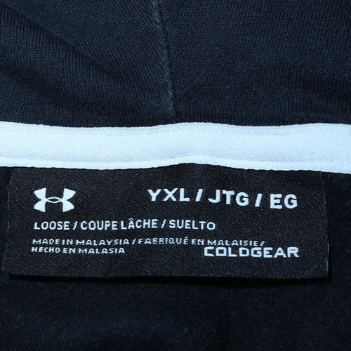 Under Armour Boys Black YXL Full Zip Hoodie Fleece ColdGear